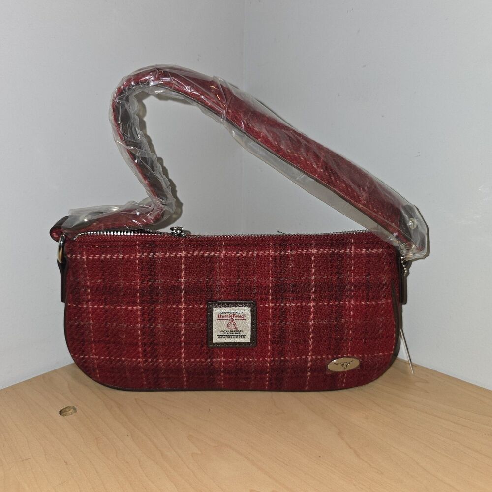 Harris Tweed Duchray Baguette Shoulder Bag Red  Col 102